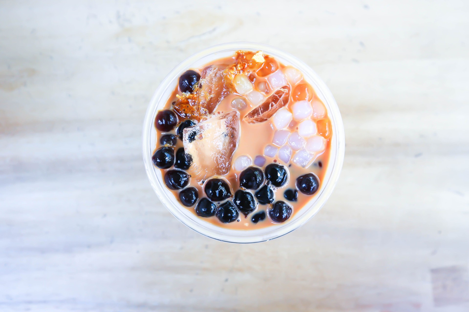 milk tea or thai tea or bubble tea